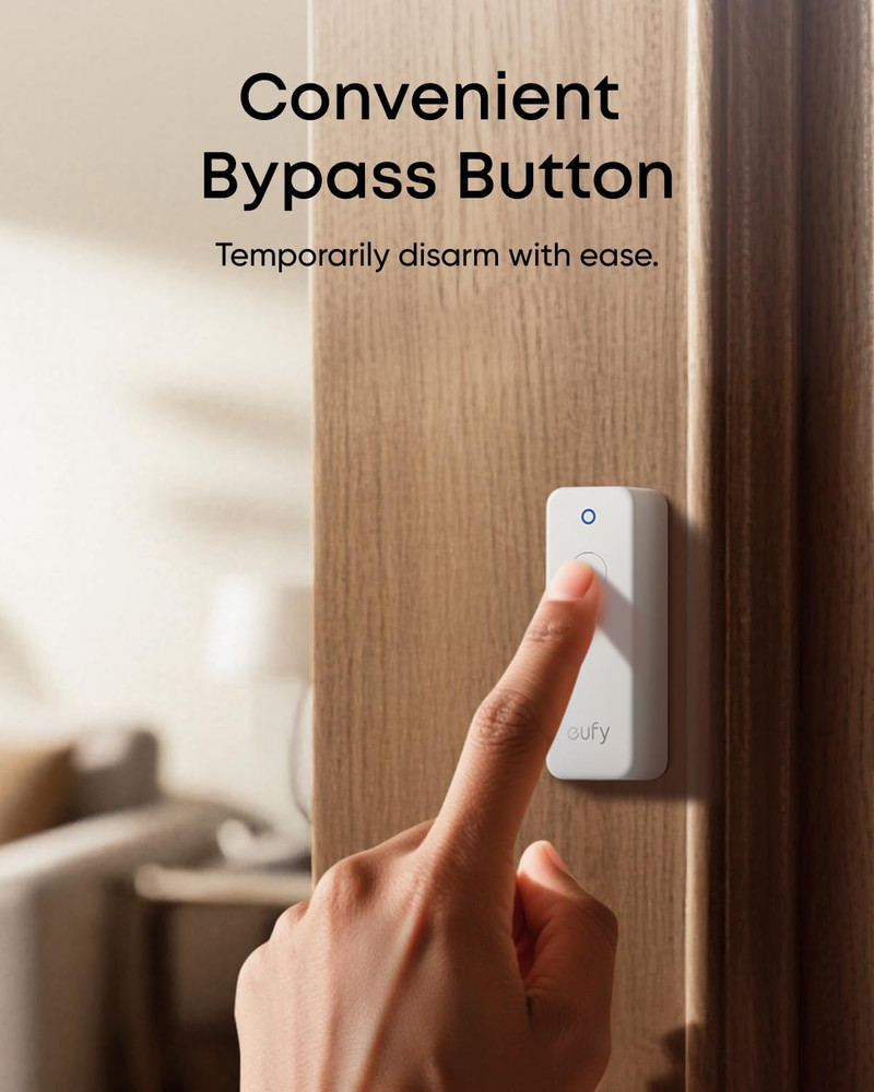 Eufy Entry Sensor E20, Dual-Side Detection, Convenient Bypass Button, Extended B