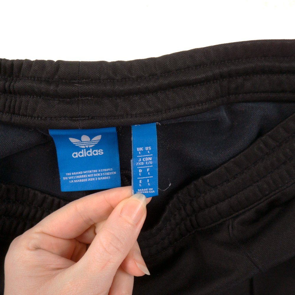 Adidas Black Track Pants Mens Large Pull On Drawstring