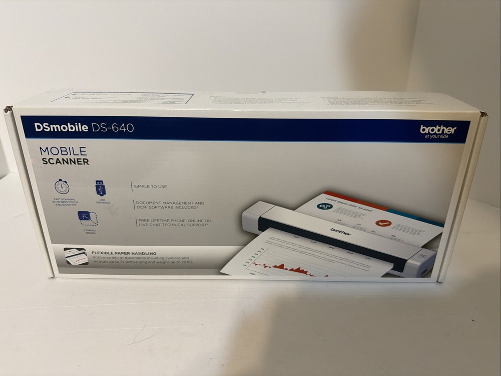Brother DS-640 Compact Mobile Document Scanner - White