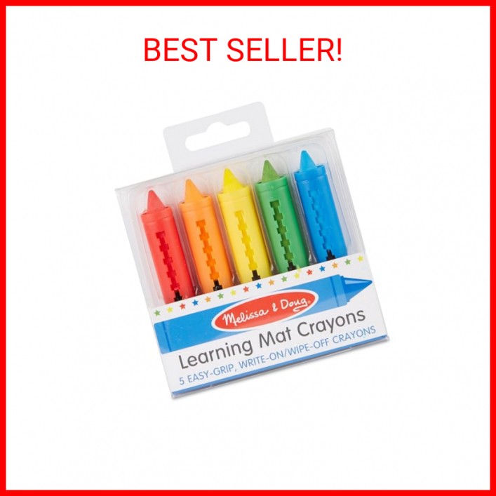 Melissa & Doug Learning Mat Crayons - 5 Colors
