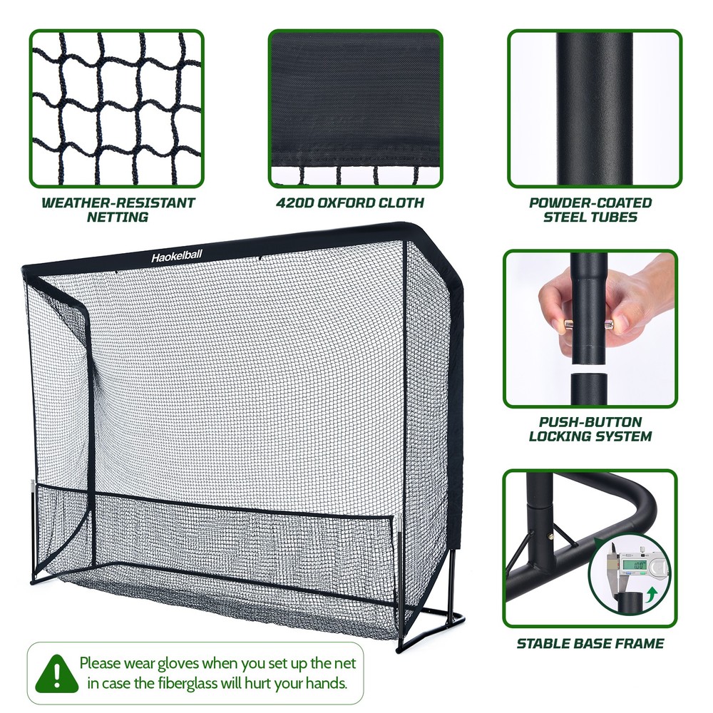 10x7.5 ft Golf Hitting Practice Net Backyard Driving Portable Golf Training Net