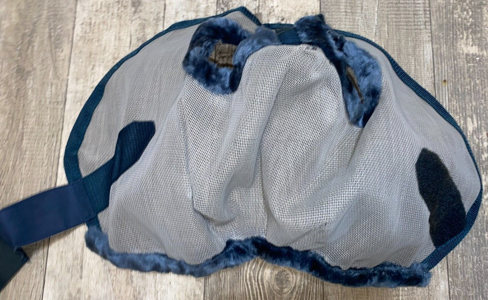 SMALL FLY MASK GRAY / BLUE FLEECE