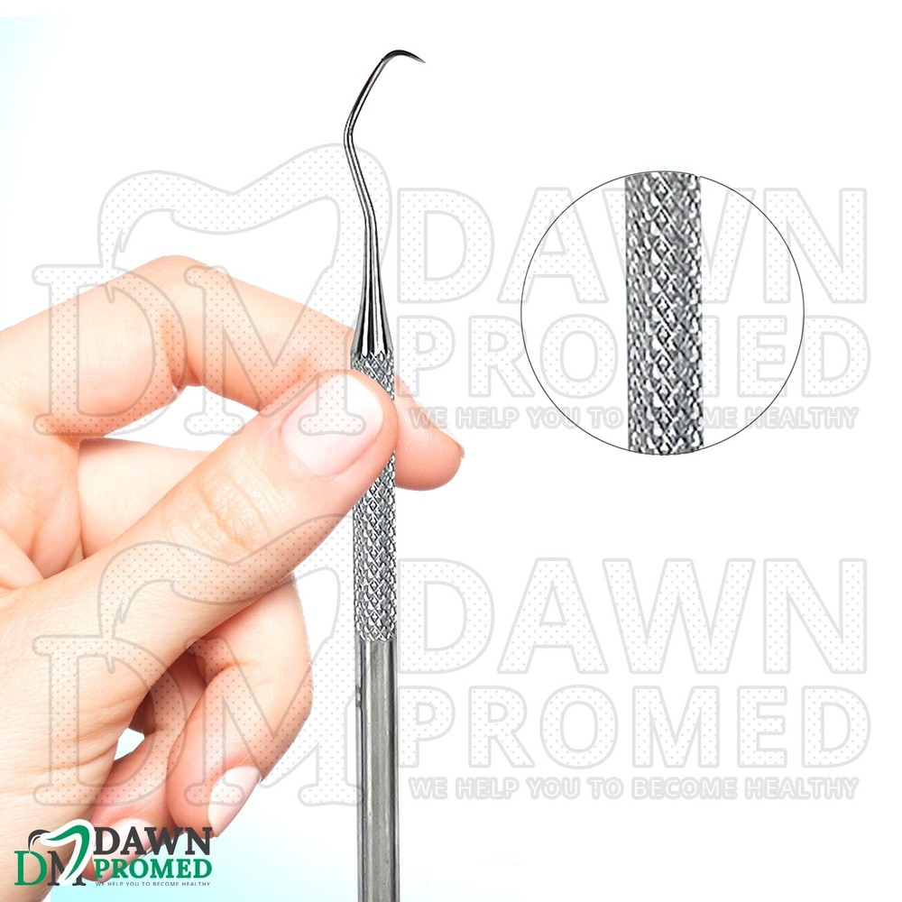 6 Pcs Dental Probe #5 Explorer Double Ended Denture Instruments German Grade