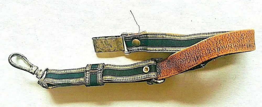 20" VINTAGE SILVER BUNYON MILITARY DRESS SWORD STRAP Leather