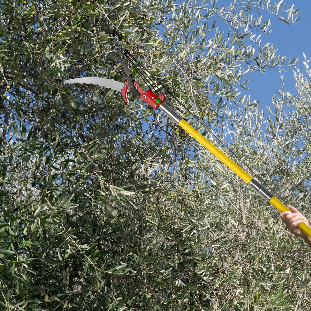 24ft Manual Pole Saw, Lightweight Tree Trimmers Long Handle Pruner Set