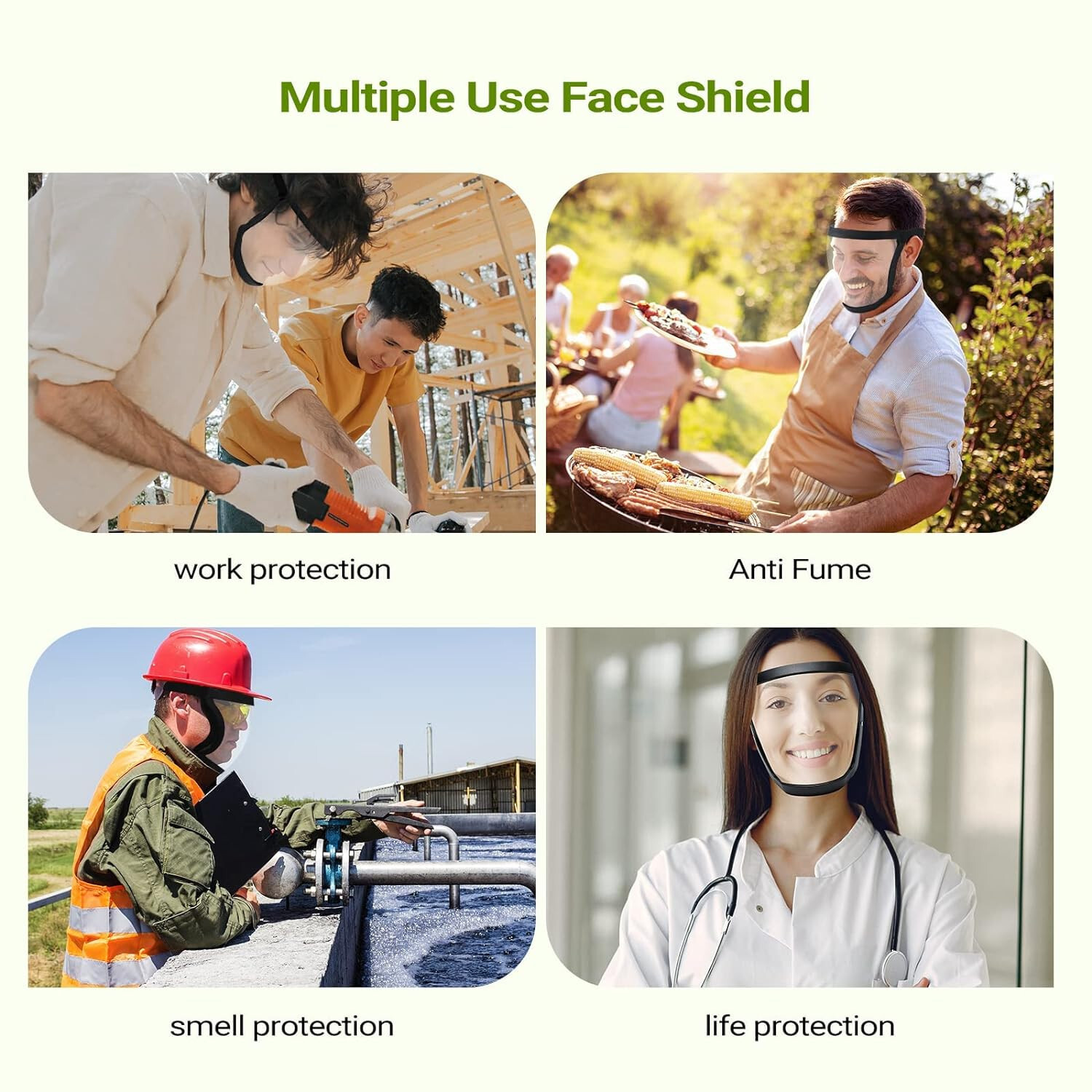 Full Face Super Protective Mask Anti-Fog Shield Safety Transparent Head Cover US