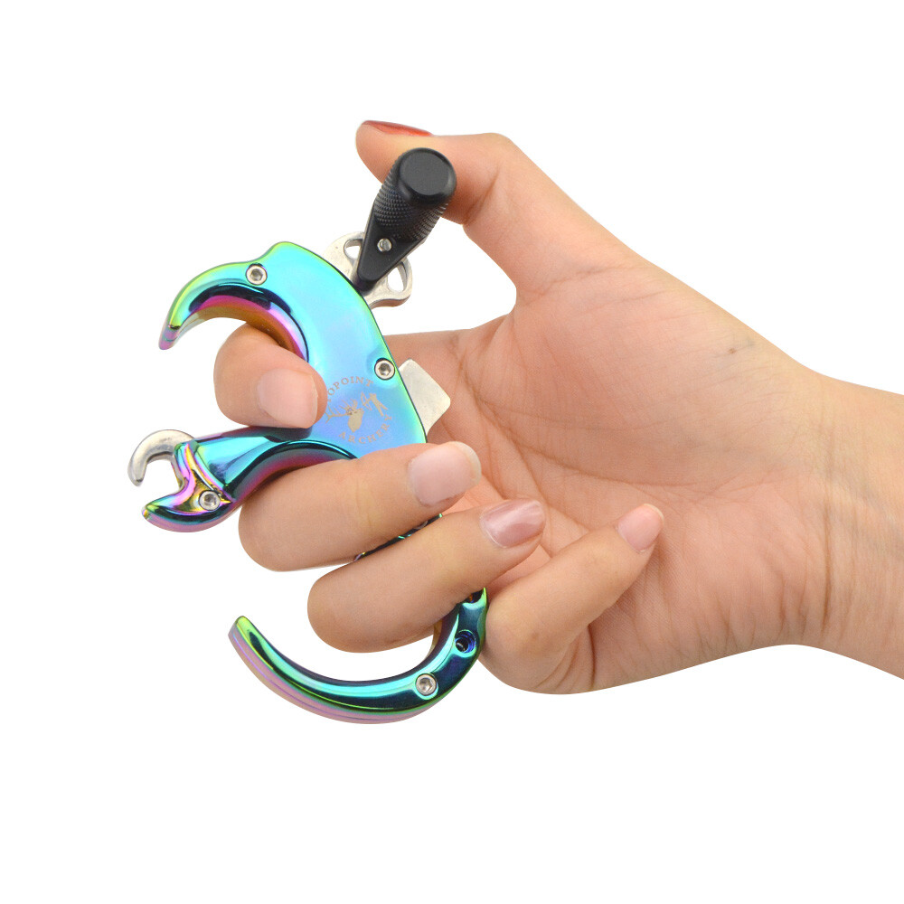 TP420 Compound Bow Release Aids 3 4 Finger Thumb Trigger Adjustable Archery Grip