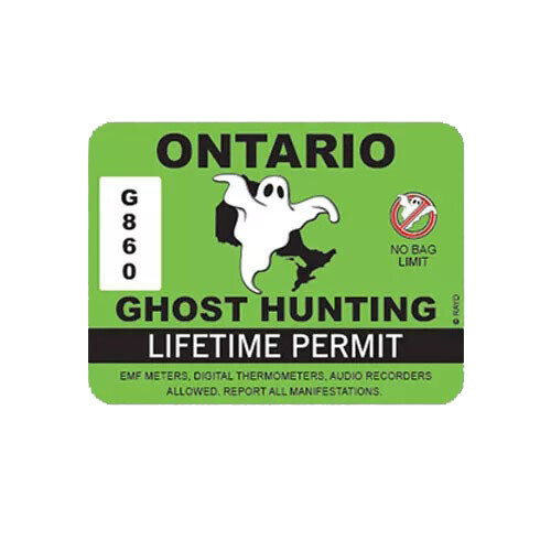 Ontario Ghost Hunting Permit Sticker Decal
