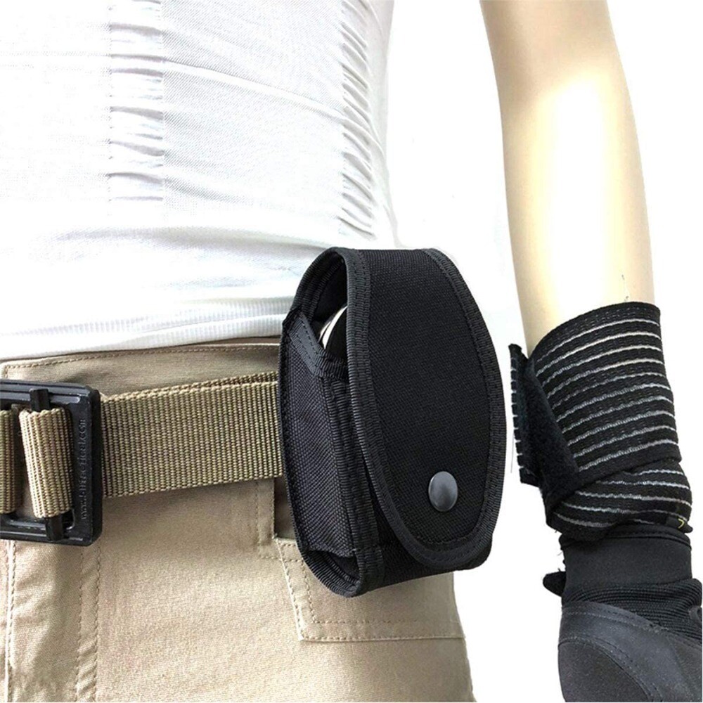 2-PACK Tactical Double Handcuff Case Hidden Snap Law Enforcement Handcuff Holder