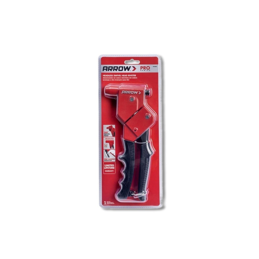 Arrow Metal Headless Rivet Tool Black/Red RT300S