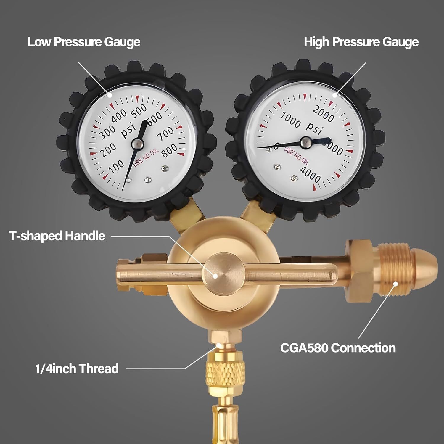 Nitrogen Tank Regulator for Hvac Purge w/ 0-800 PSI Delivery Pressure Equipments