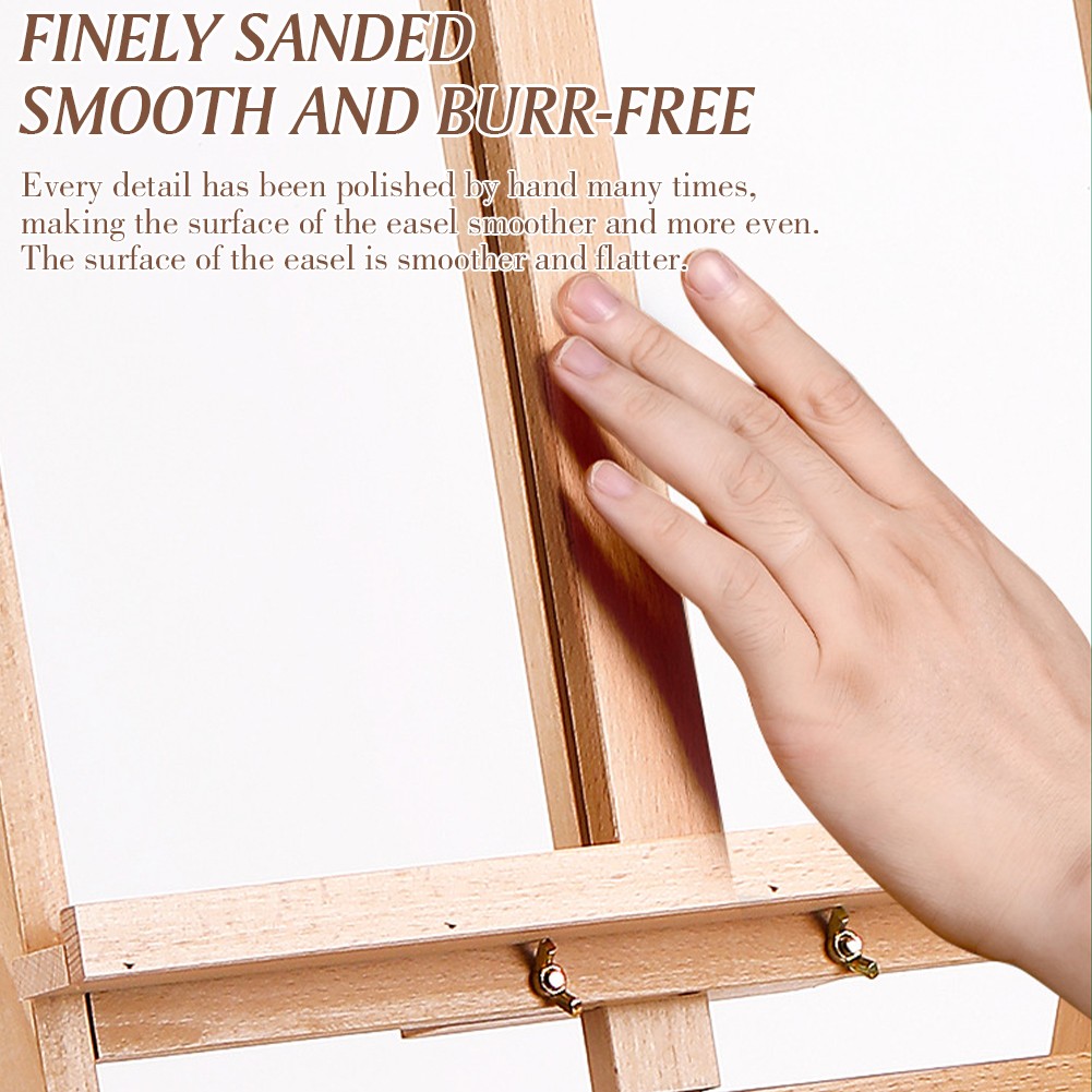 Large Wood H-Frame Easel with Storage Drawer and Palette, Foldable Art Painting