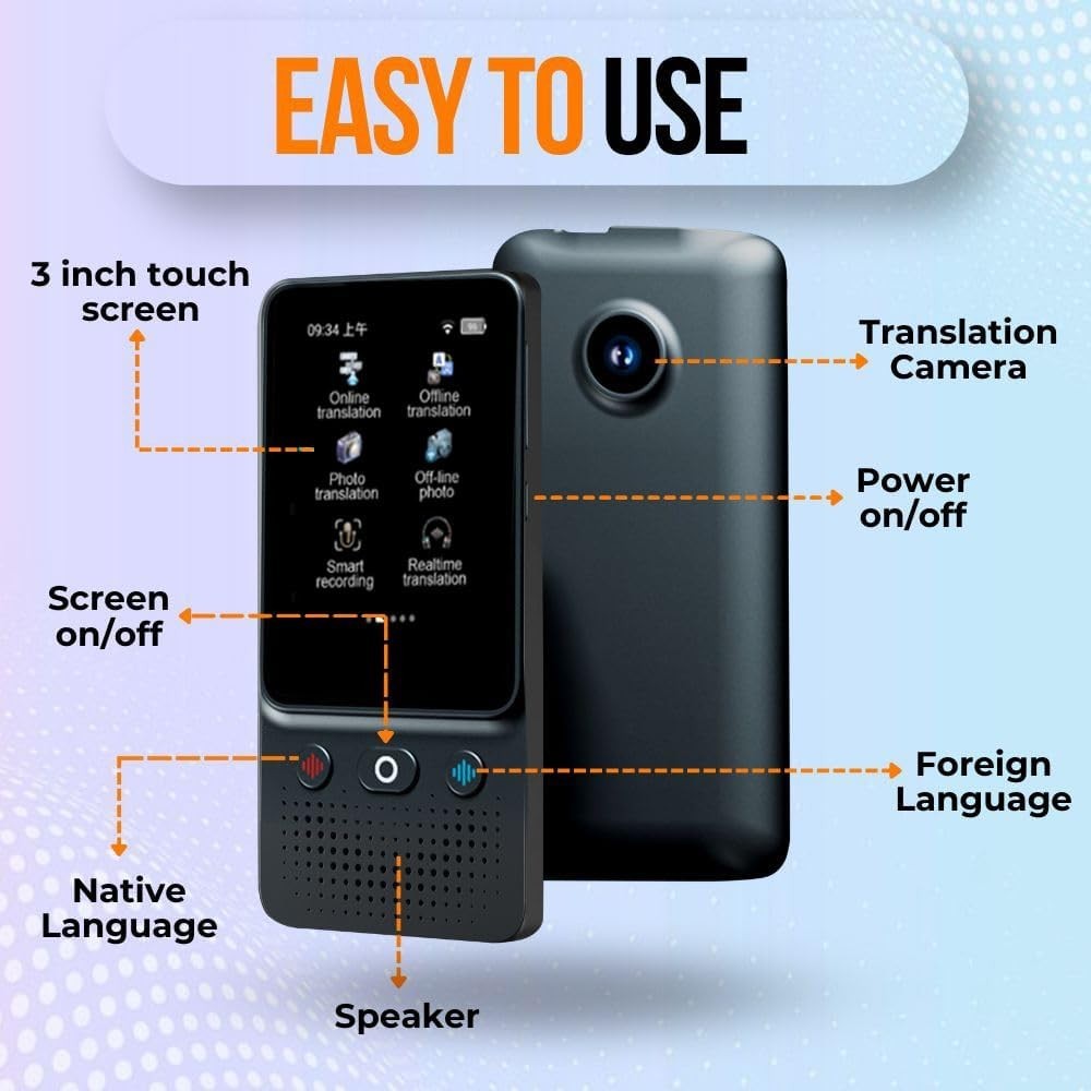 Voice & Text Bidirectional Language Translator Device - 138 Languages Supported