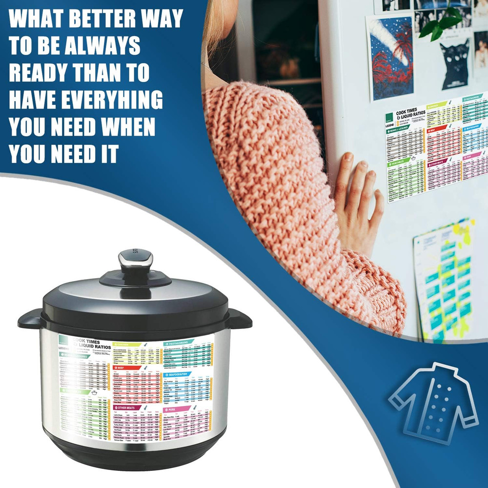 Instant Pot Cheat Sheet Magnet Set Accessories Quick Reference Guide
