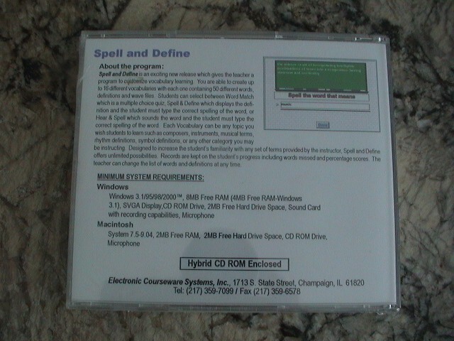 Electronic Courseware Systems Spell and Define Educational Lot/12 CD-ROMS - 1999