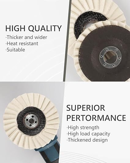 5in Wool Felt Flap Disc Metal working Polishing Buffing Wheel For Angle Grinder