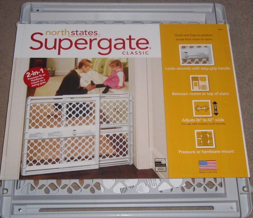 North States #8615 Supergate Light Gray Classic Gate-NEW