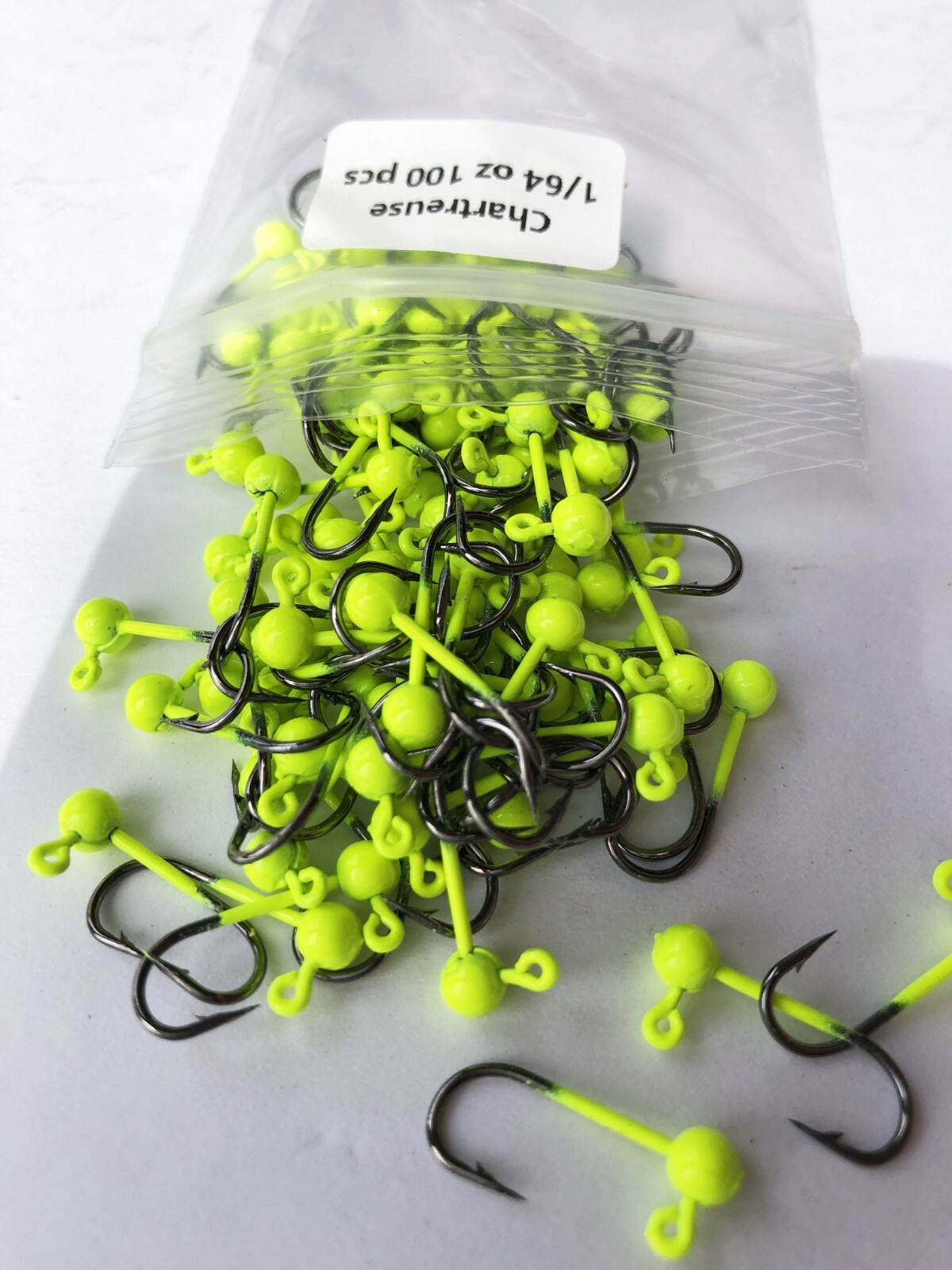 Lures Pro 100 PCs 1/64 oz Lead Jighead Fishing hooks Trout No collar Crappie