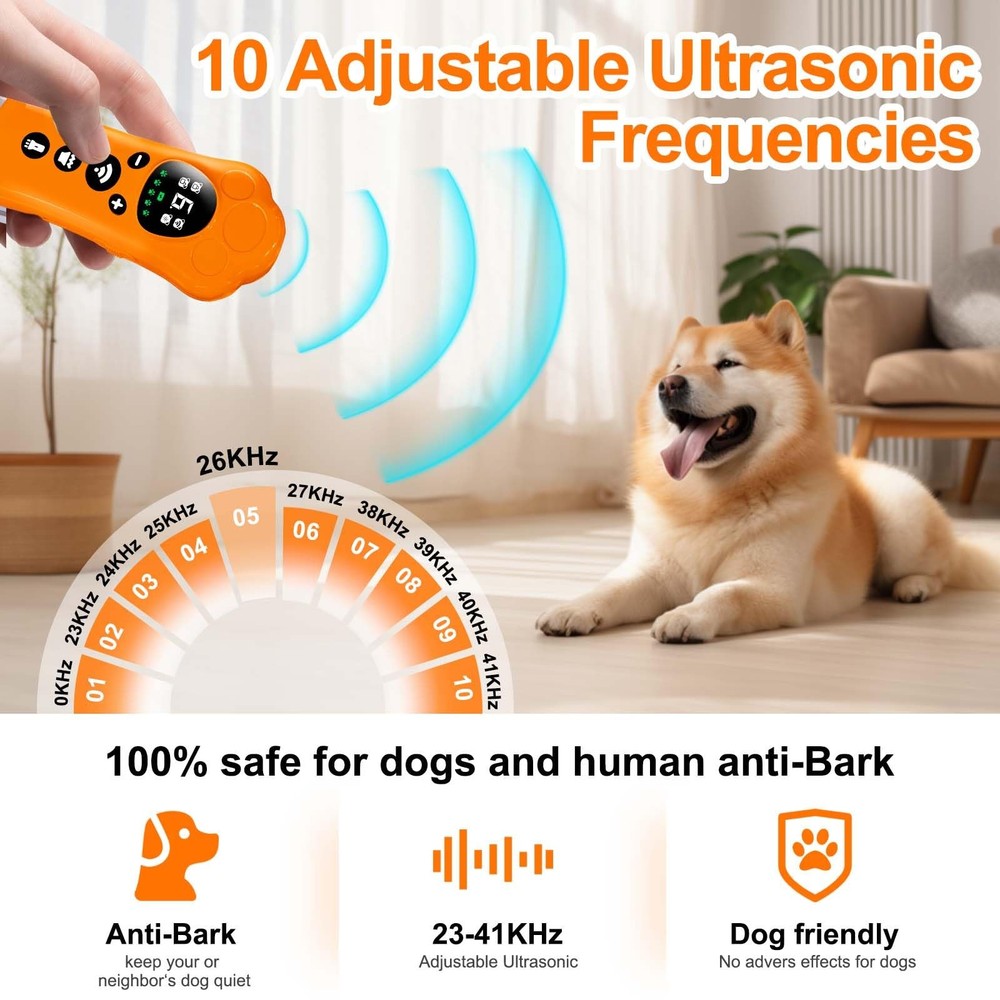 Dog Bark Deterrent Device, 3X Anti Barking Device for Dogs,Variable Frequency...