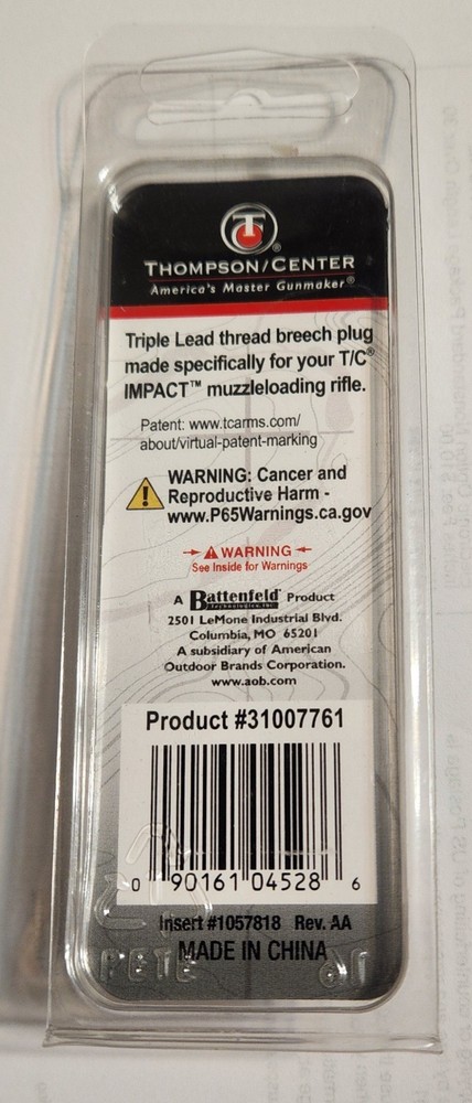 Original Thompson Center T/C Impact Muzzleloader Breech Plug 310076 #7761 - NEW