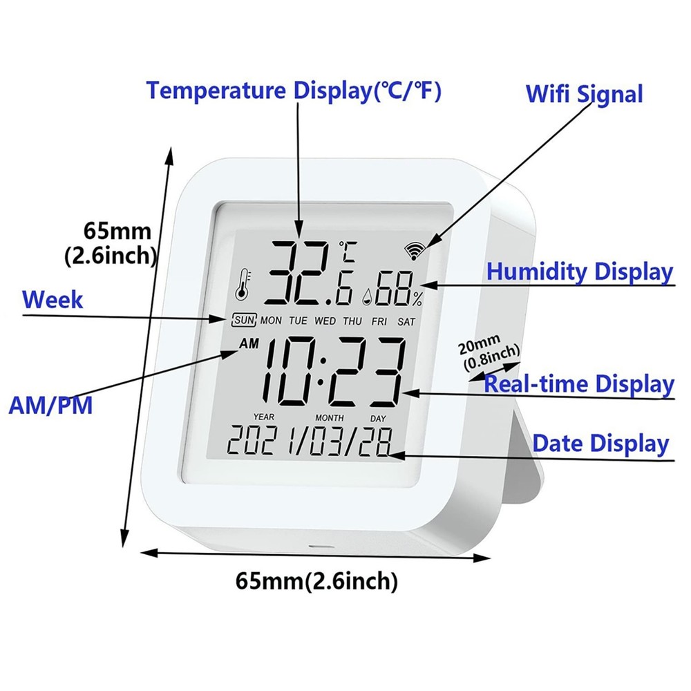 Digital Hygrometer Thermometer WiFi Smart Temperature Humidity Sensor Meter