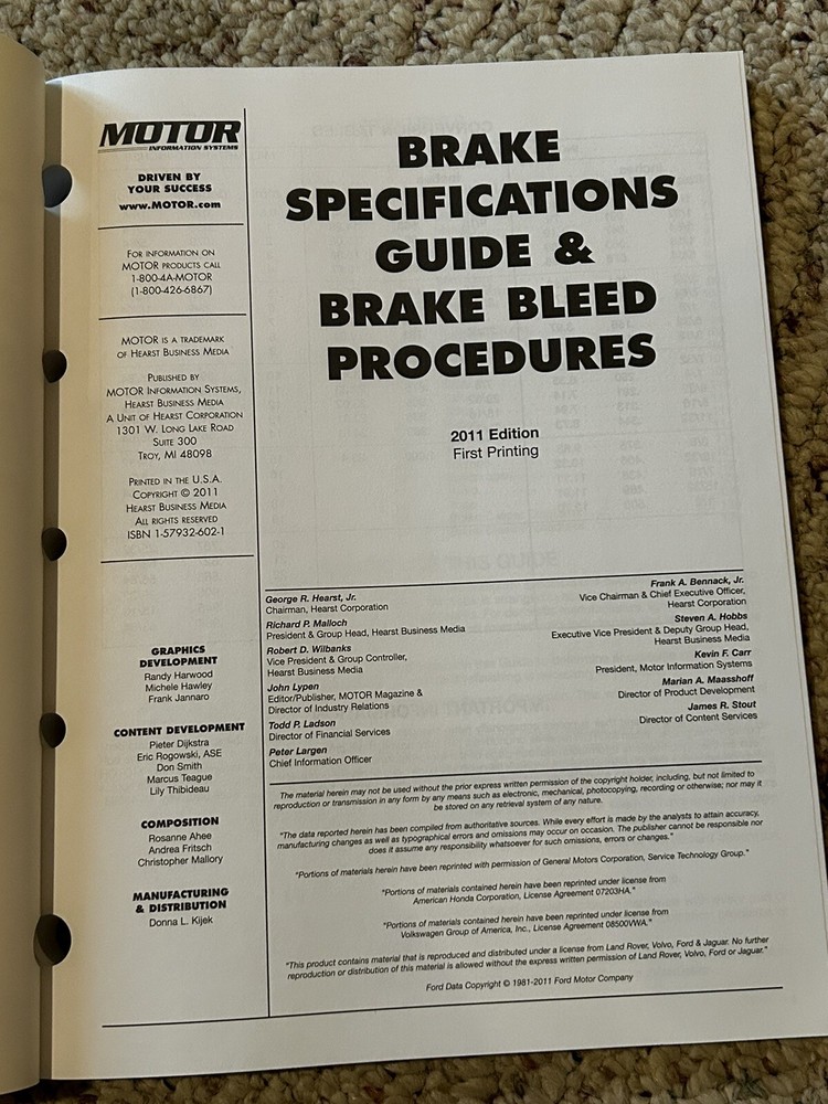 1981-2011 AC Delco Disc & Drum Brake Specifications & Bleeding Guide Manual