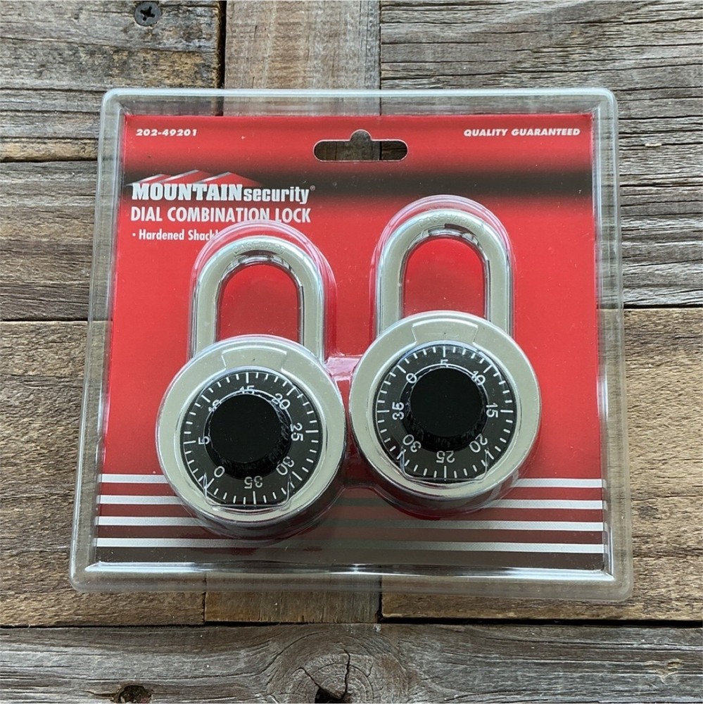 Mountain Security Dial Combination Lock 2-Pack Hardened Steel Shackle