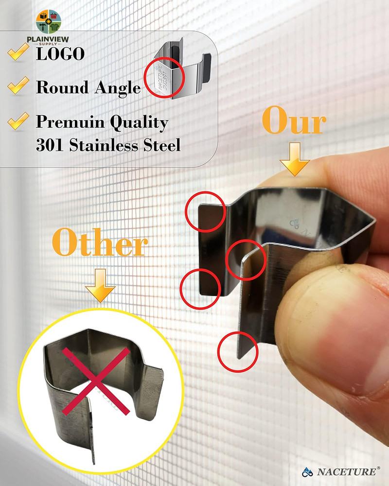 Screen Door Installer Clips - 10 Pieces Screen Clips for Rescreening and Screen