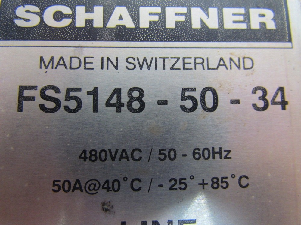 Schaffner FS5148-50-34 Line Filter Module 480VAC/50-60HZ 50A