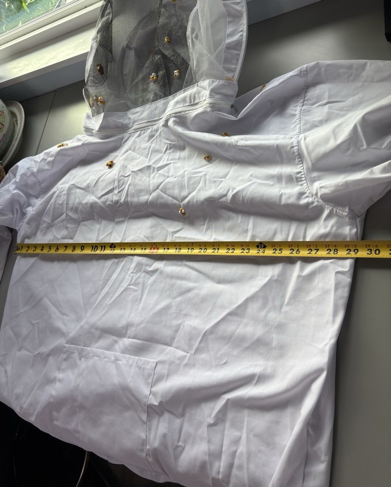 Bee Keeping Jacket Smock Hat Protective Coat Veil Beekeeping Pull Over XXL READ