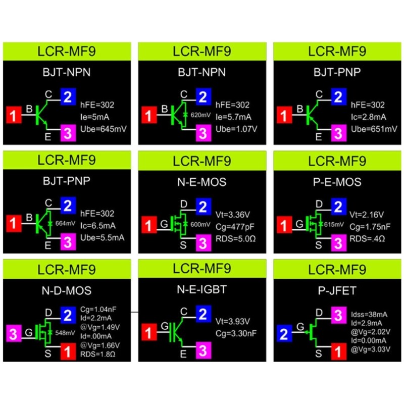 Quick Response Transistor performances Tester LCRMF9 Transistor Checker for lab