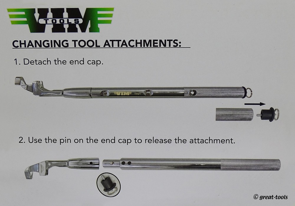 VIM TOOLS: TELESCOPIC RATCHET KIT – extendable handle – flex head – breaker bar