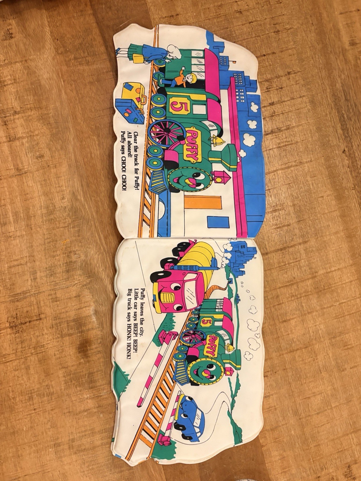 PUFFY Vintage Book About Trains 1987 Joshua Morris Publishing bubble book