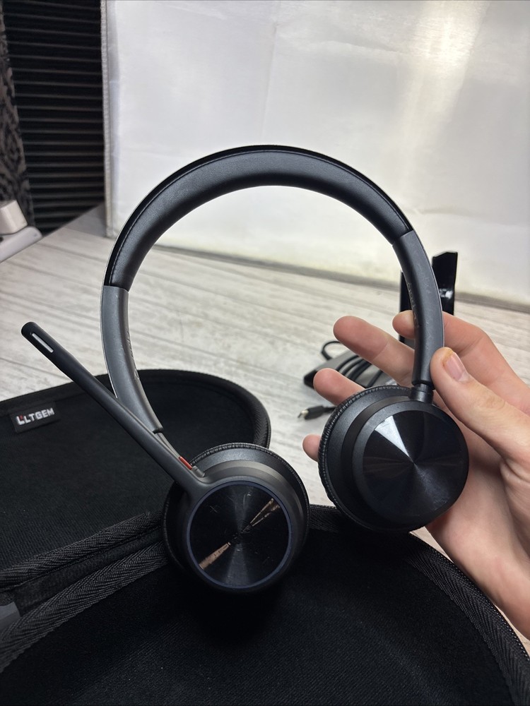 Poly Voyager 4320 Bluetooth Wireless Headset with USB-C Dock - Tested Clean
