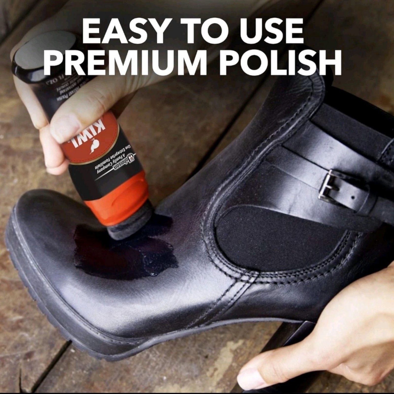 Kiwi Black Premium Instant Shoe Polish 2.5oz Revives & Protects Leather