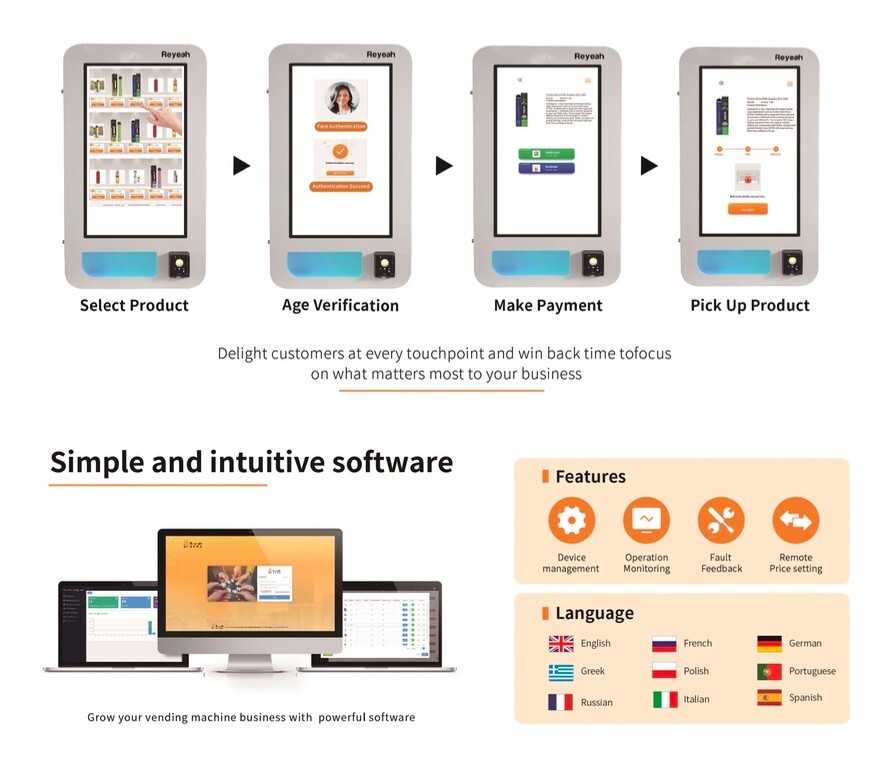 Wall mounted Vending Machine with touchscreen - new