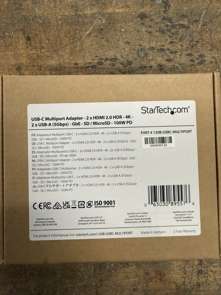 3X StarTech.com USB C Multiport Adapter Dual HDMI 4K
