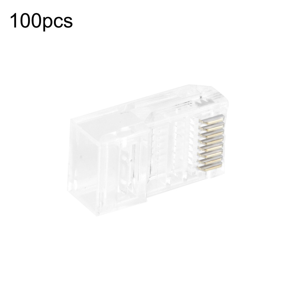 100* RJ45 Network Modular Plug 8P8C CAT5e Cable Connector End Pass Through A