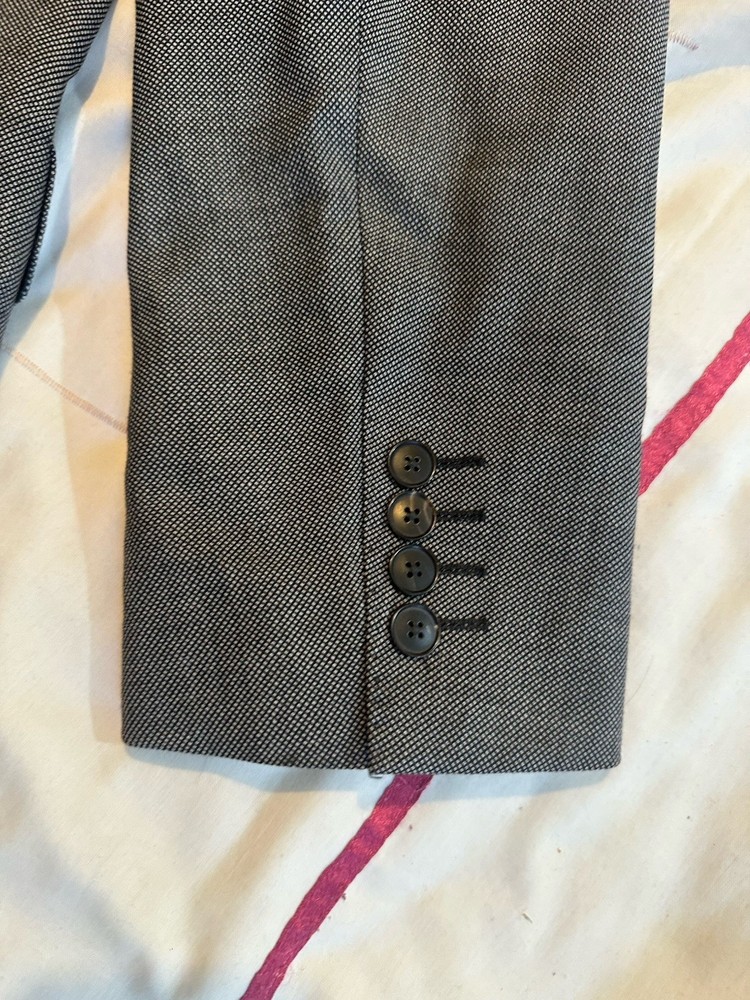 Jaeger Single Breasted Wool Blazer Jacket - Grey - Size 40R