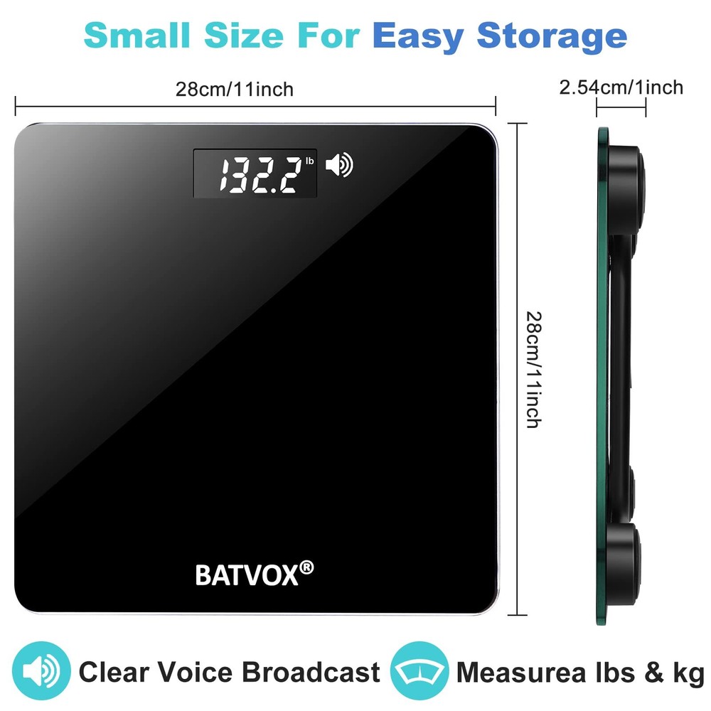 Talking Bathroom Scale 400 lb Capacity Large LCD Elderly & Visually Impaired