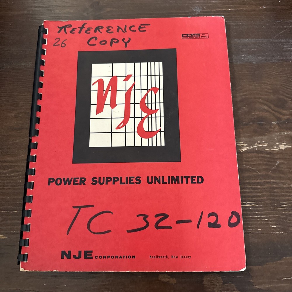 NJE TC 32-120 Transistor-Driven, Silicon Controlled Regulated Instruction Manual