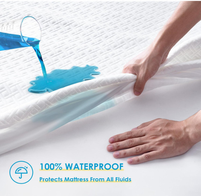 Queen Size Waterproof Mattress Protector, Cooling, Soft Breathable Cover