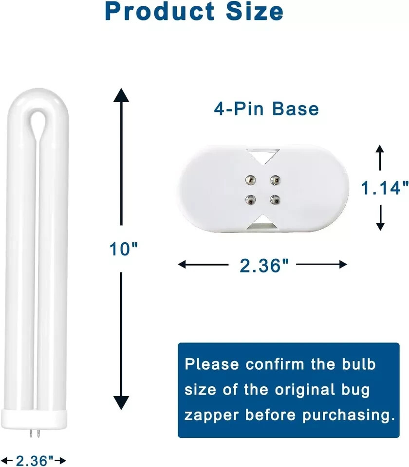 2 Pack, BF190 Replacement Bulb Compatible with Flowtron BK-40D Bug Zapper, 10 In