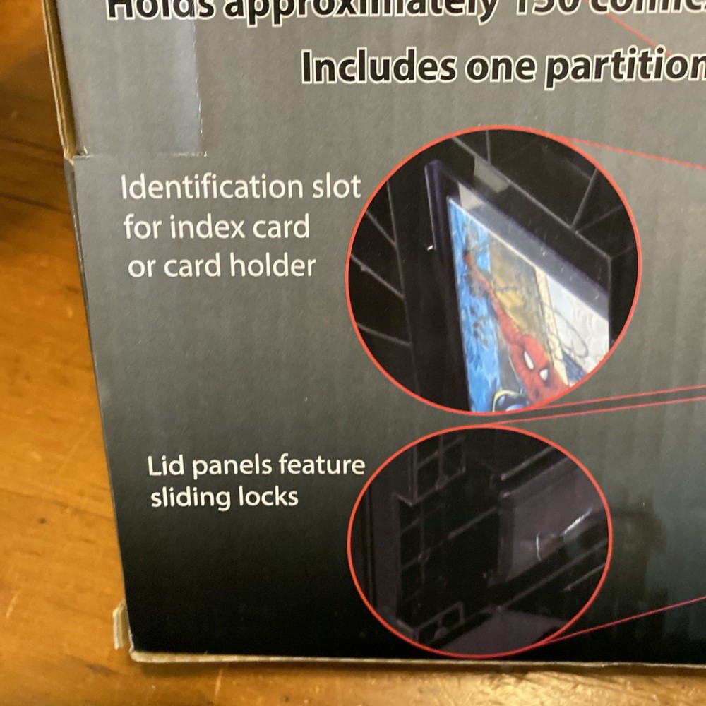 BCW Comic Book Storage Plastic Bin Stackable Boxes Black Holds 150