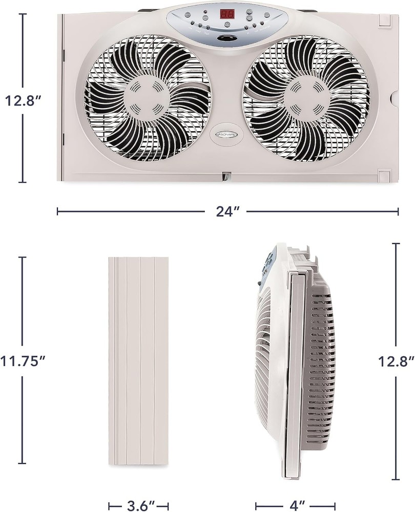 Window Fan with Reversible Airflow Blades – 3-Speed Settings, Programmable