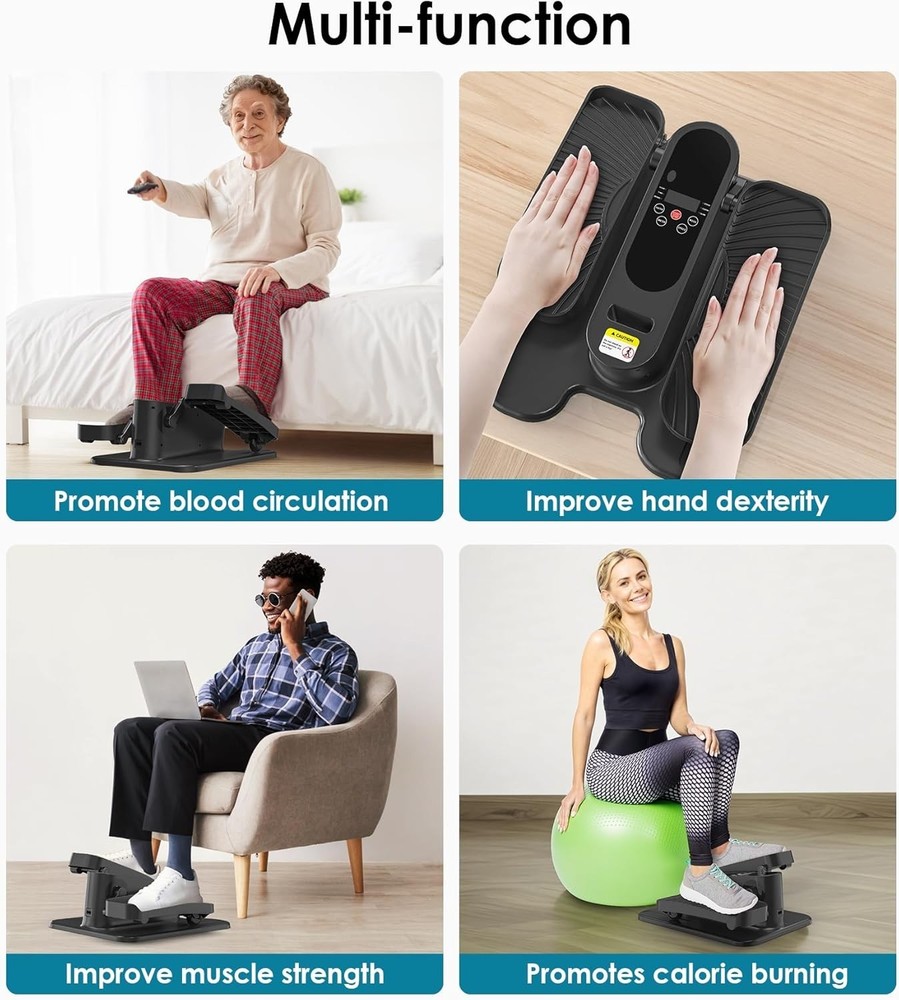 - Quiet Motorized Leg Exerciser with Smart Remote, 12-Speed Manual Programs A...