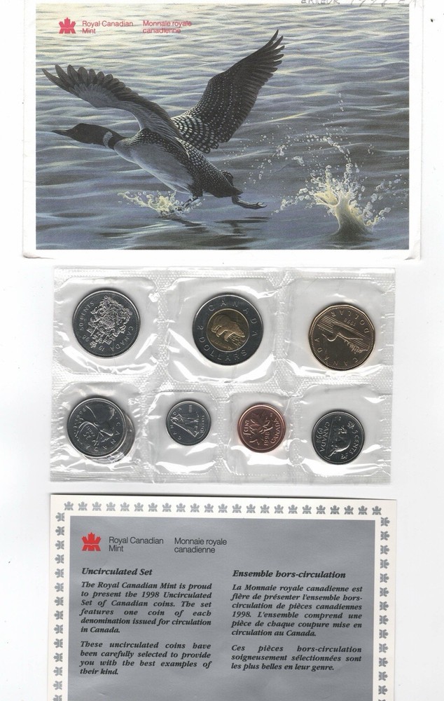 1998 Canada Double 25 Cents ERROR Proof Like Set - Royal canada Mint -