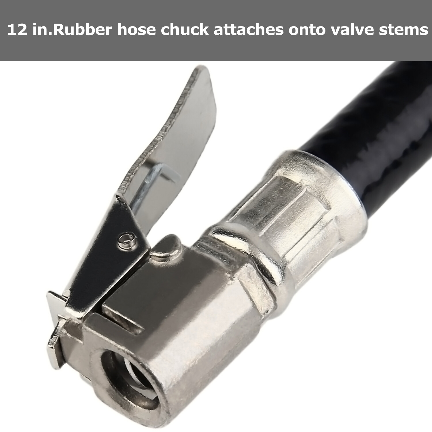 Dial Tire Inflator Gauge Flexible Hose 220 PSI Pistol Style Air Chuck Pneumatic