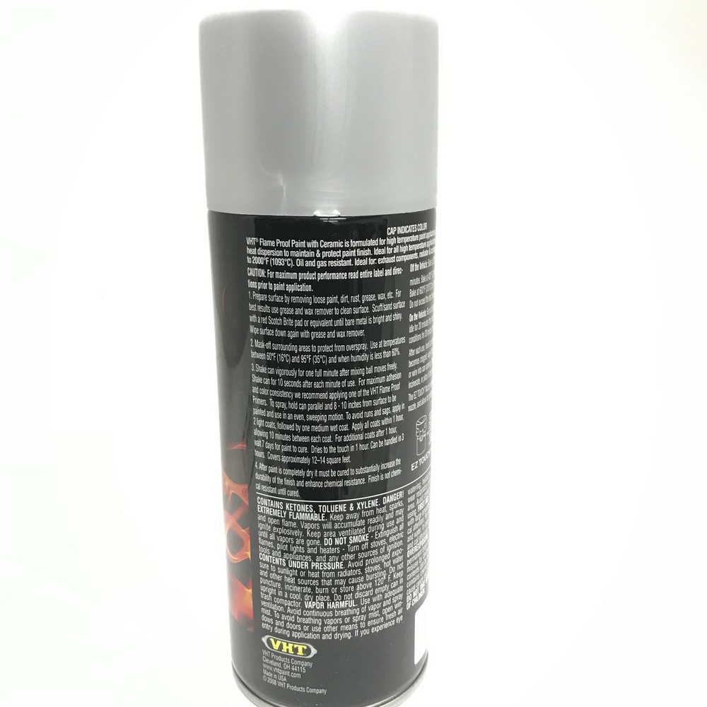 VHT SP106 FlameProof Flat Silver Paint, Header Paint Silica Ceramic Coating 11oz