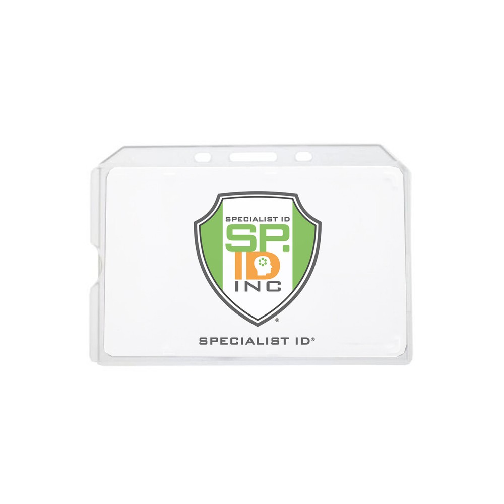25 - Clear Rigid Plastic Horizontal Badge Holder - Side Load Insert (AC-913)